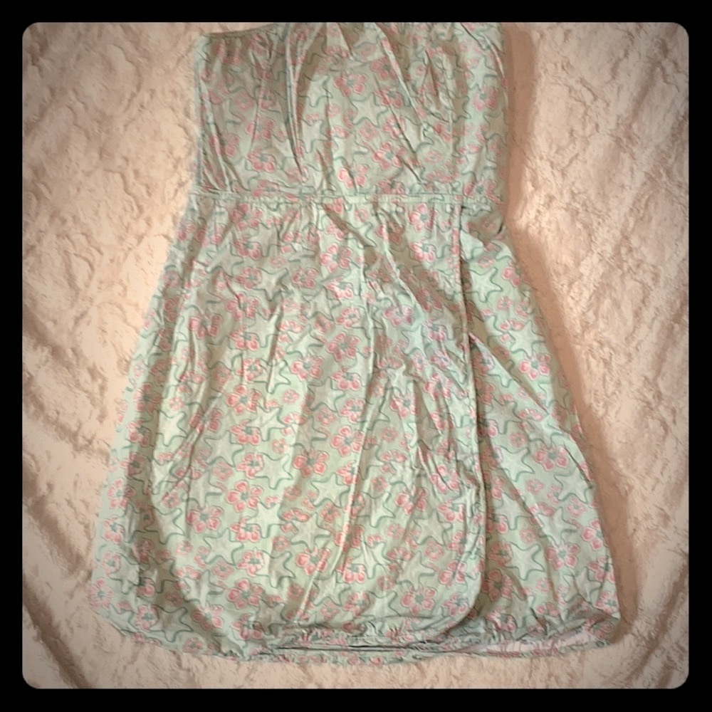 Strapless green and pink starfish Vineyard Vines